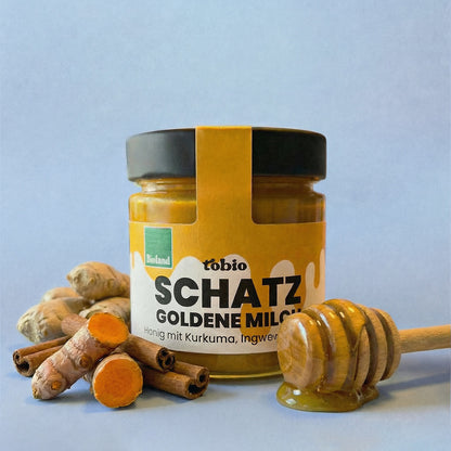 SCHATZ Goldene Milch - Honig mit Kurkuma, Ingwer und Zimt 250g