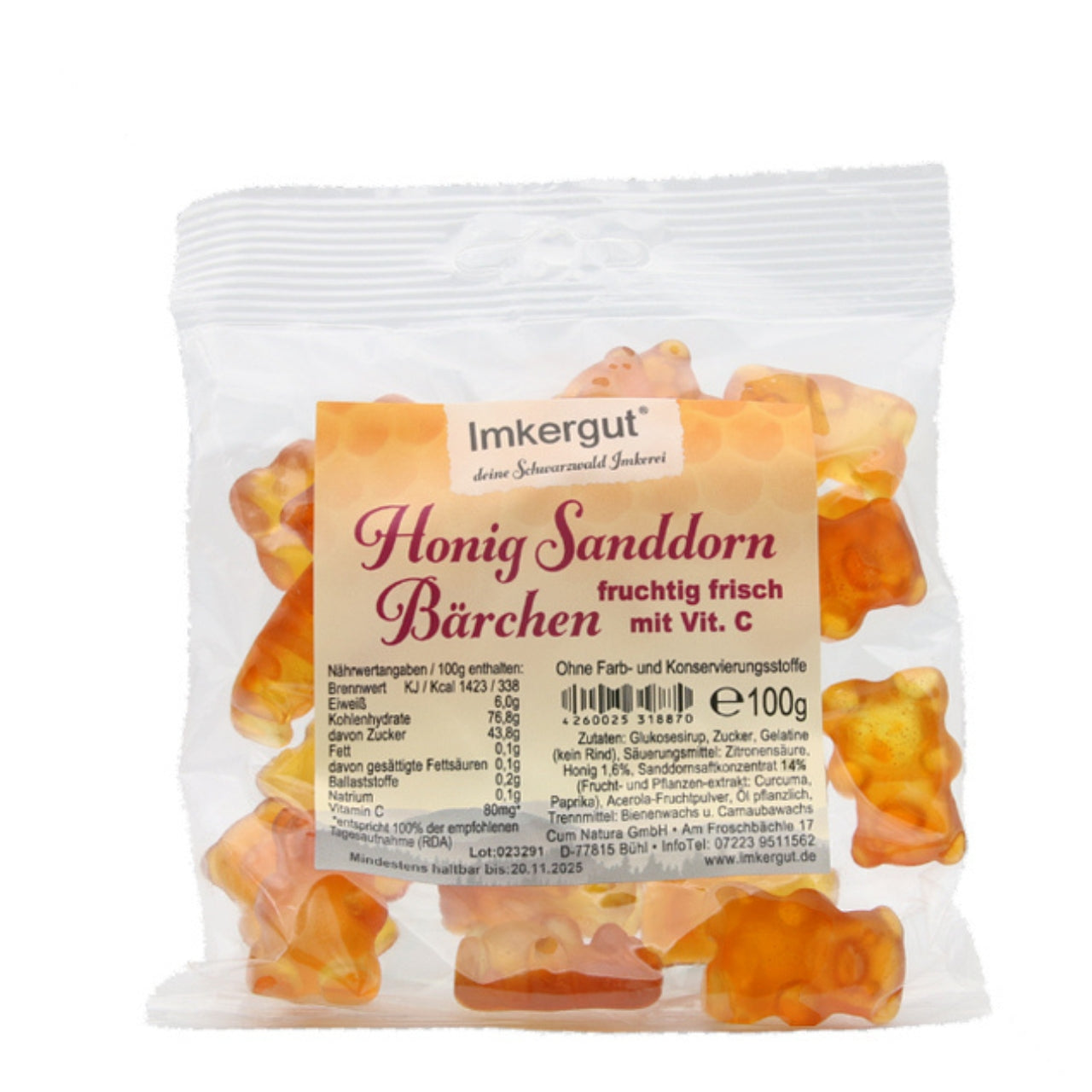 Honig-Sanddorn-Bären – 100 g Beutel 🍯🍊