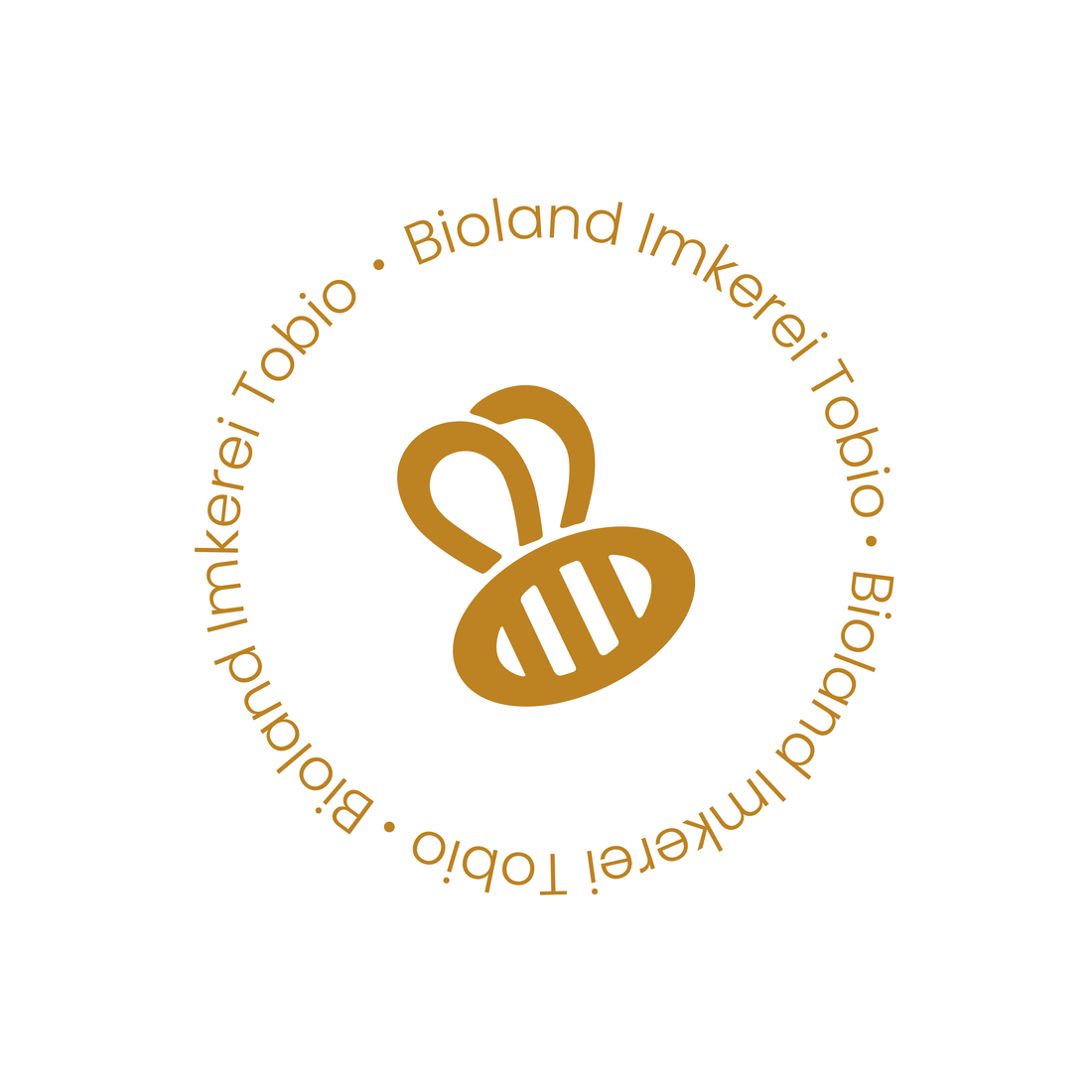 Biene Logo mit Tobio Schriftzug als Kreis drumherum